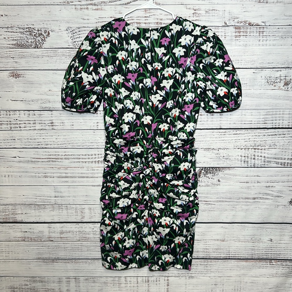 Veronica Beard Janis Floral Ruched Dress Size 4 - Picture 13 of 16